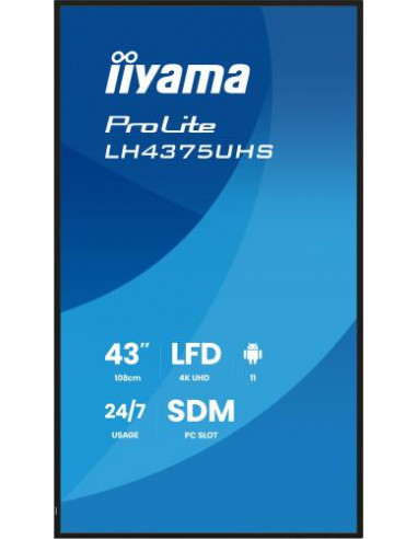 Monitor Iiyama ProLite LH4375UHS-B2AG...