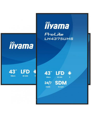 Monitor Iiyama ProLite LH4375UHS-B2AG...