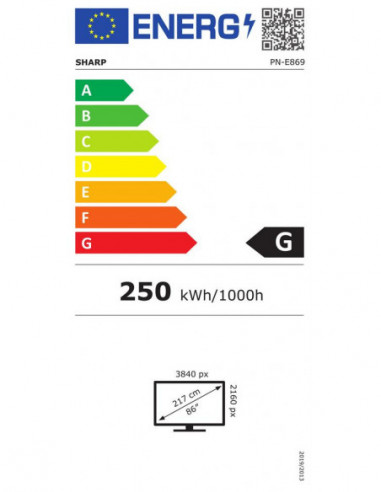 Ecrã SHARP-NEC Multisync E869 86" UHD...