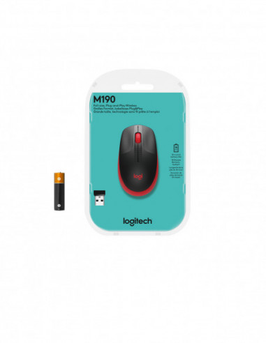 Logitech Ratón Inalámbrico M190 Rojo...