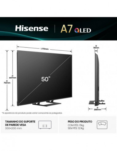 Hisense Qled Tv 50" 4k Hdr10+ Smart...