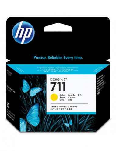 Tinteiro HP 711 Amarelo (Pack 3) CZ136A
