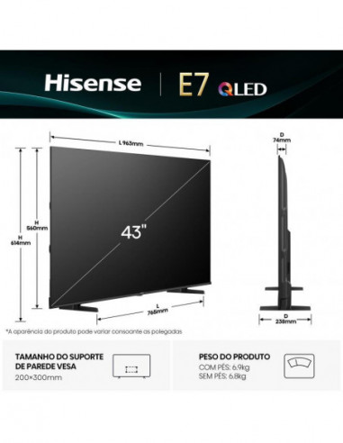Hisense Qled Tv 43" 4k Hdr10+ Smart...