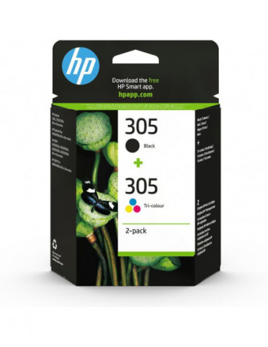 Cartucho HP 305 Multipack Preto e...