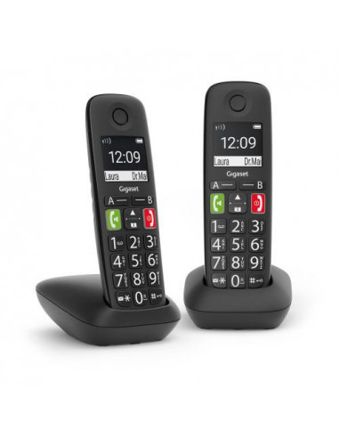 Telefono Gigaset E290 Duo Black