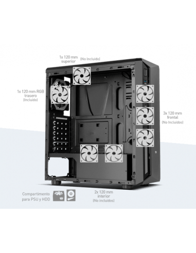 Caixa MTower ATX NOX Infinity ATOM RGB Caixa MTower ATX NOX Infinity ATOM RGB