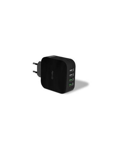 Carregador Celly Turbo 4 USB 4.8A,... Carregador Celly Turbo 4 USB 4.8A,...