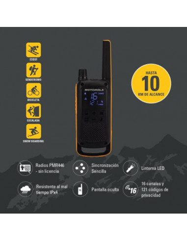 Pack de 2 Walkie-Talkies Motorola T82...