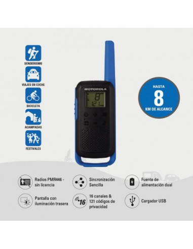 Pack de 2 Walkie-Talkies Motorola T62...