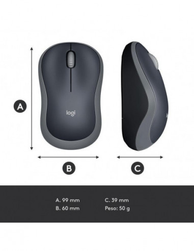 Rato Logitech M185, Óptico Sem Fio,...