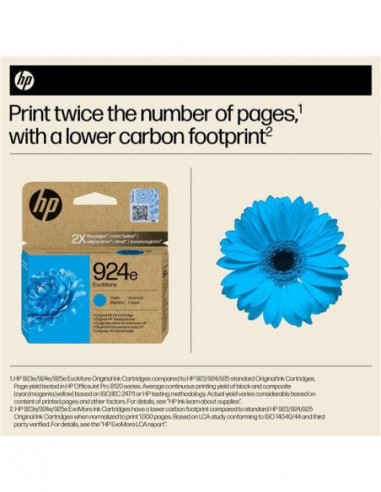 Tinteiro HP 924e EvoMore Cian, Alta...