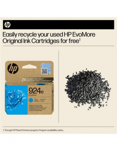 Tinteiro HP 924e EvoMore Cian, Alta...