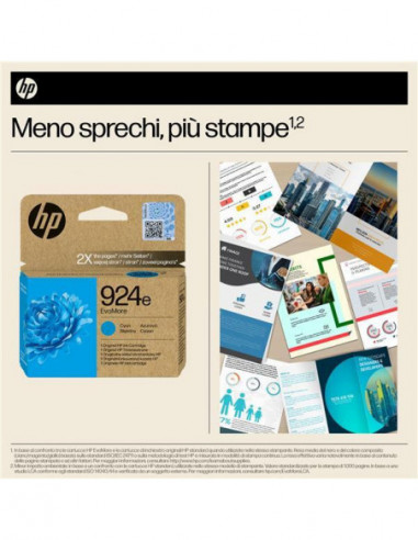 Tinteiro HP 924e EvoMore Cian, Alta...