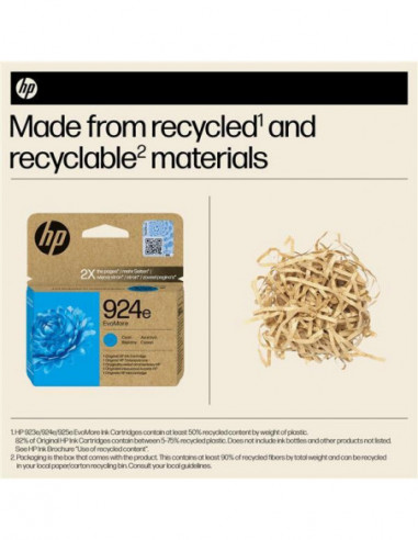 Tinteiro HP 924e EvoMore Cian, Alta...