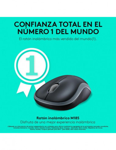 Logitech Ratón Inalámbrico M185 Gris...