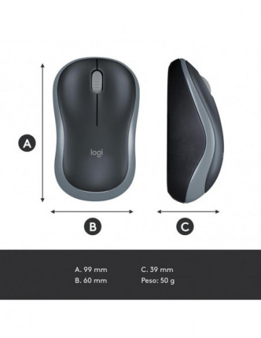 Logitech Ratón Inalámbrico M185 Gris...