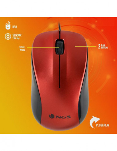 Ngs - Rato Óptico c/ Fio Crewred