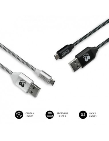 Pack de 2 Cabos USB A para Micro USB...