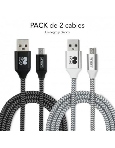 Pack de 2 Cabos USB A para Micro USB...