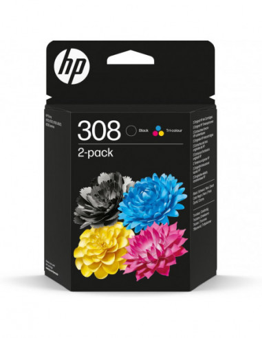 HP 308 Black/Tri-Color Ink Cartridge...