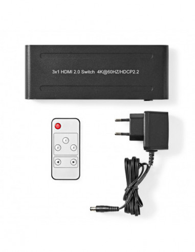 Comutador HDMI Nedis VSWI3473AT: 3...