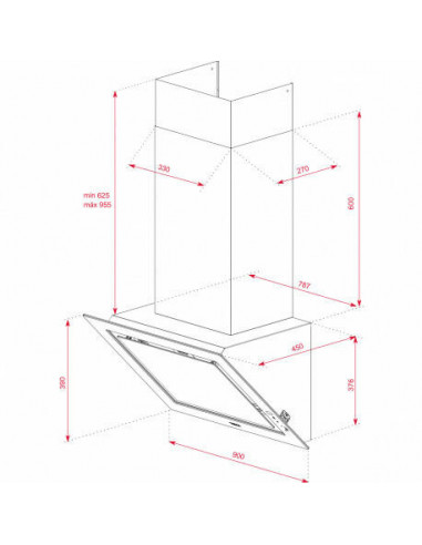 Teka - Chaminé Parede Dlv 98660 Tos Wh