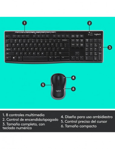 Kit Teclado e Rato Logitech MK270 Sem...