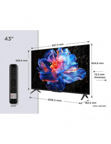 Tcl - Led Smart Googletv 4k 43p69k