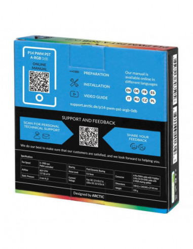 Ventilador Arctic P14 PWM PST A-RGB...