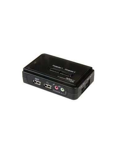 2 Port USB KVM Switch w/Audio+Cables