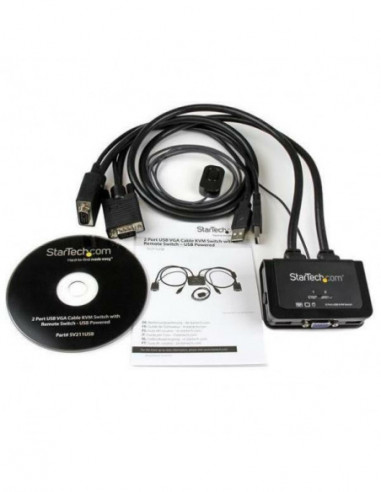 2 Port USB VGA Cable KVM Switch