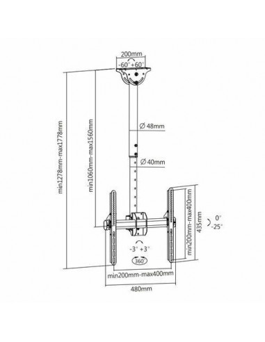 Soporte Techo Monitor/ Tv 32"-55"...