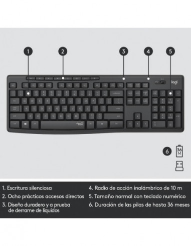 Kit Teclado e Rato Logitech MK295...