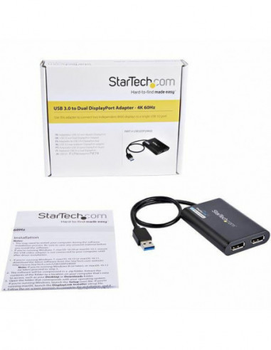 Adapter USB to Dual DisplayPort 4K 60Hz