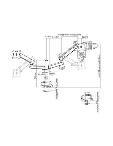 Suporte para Monitor V7 DMPRO2DTA-3E Suporte para Monitor V7 DMPRO2DTA-3E