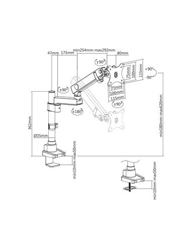 Suporte para Monitor V7 DMPRO2DTA-3E Suporte para Monitor V7 DMPRO2DTA-3E