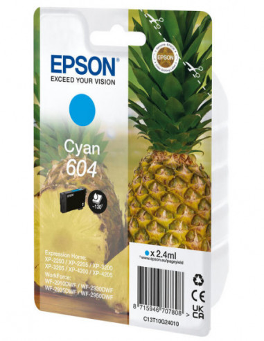 EPSON 4LB Singlepack Cyan 604 Ink w/s